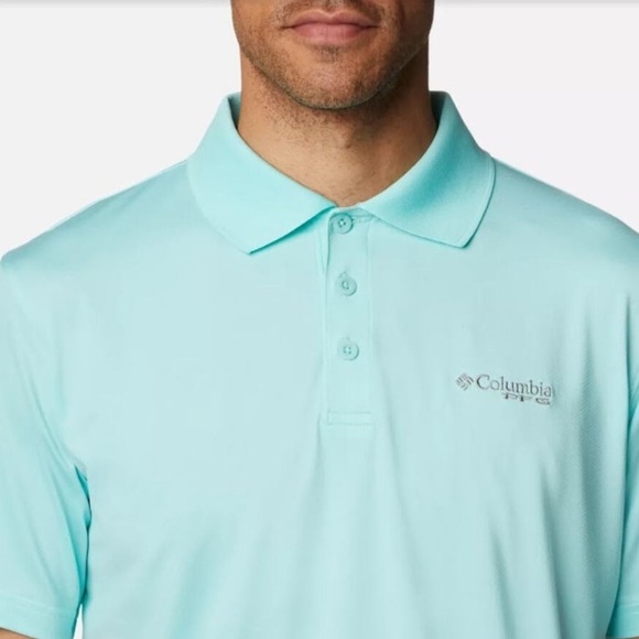Columbia PFG Terminal Tackle Long Sleeve Polo Shirt Teal - Size L - Picture 1 of 10